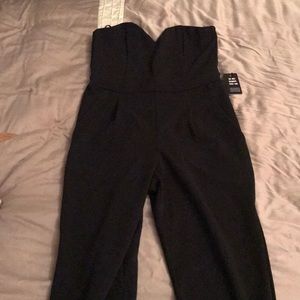 NWT Express strapless romper with gold zipper